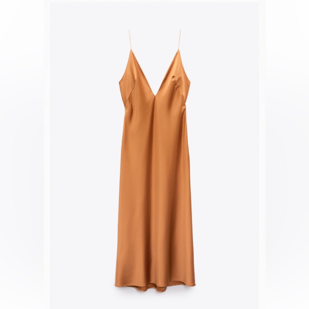 Brown Satin slip like dress